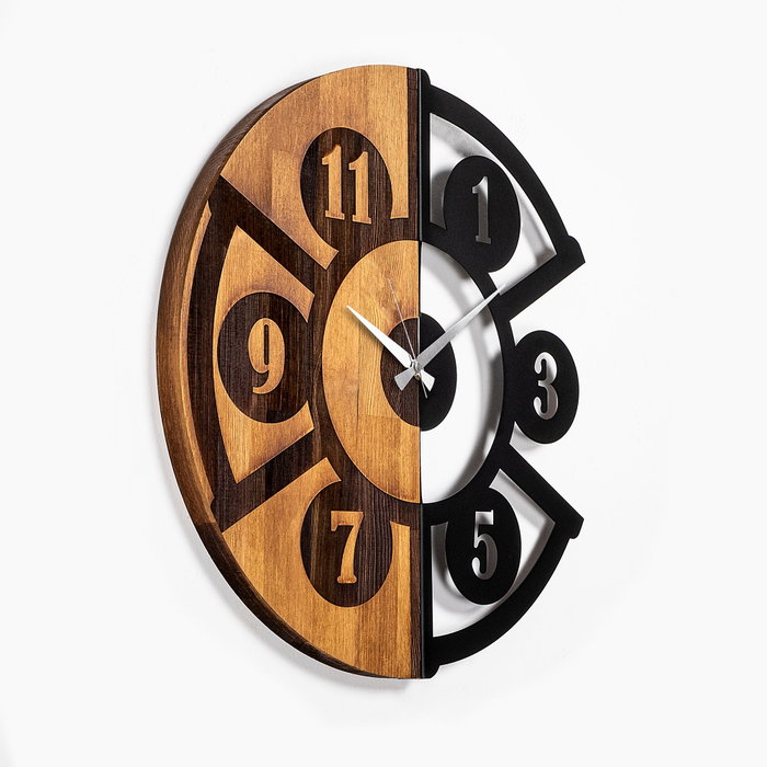 Wallity Reloj de pared Pizza Slice de madera y metal en Nogal y Negro Wallity Reloj de pared Pizza Slice de madera y metal en Nogal y Negro